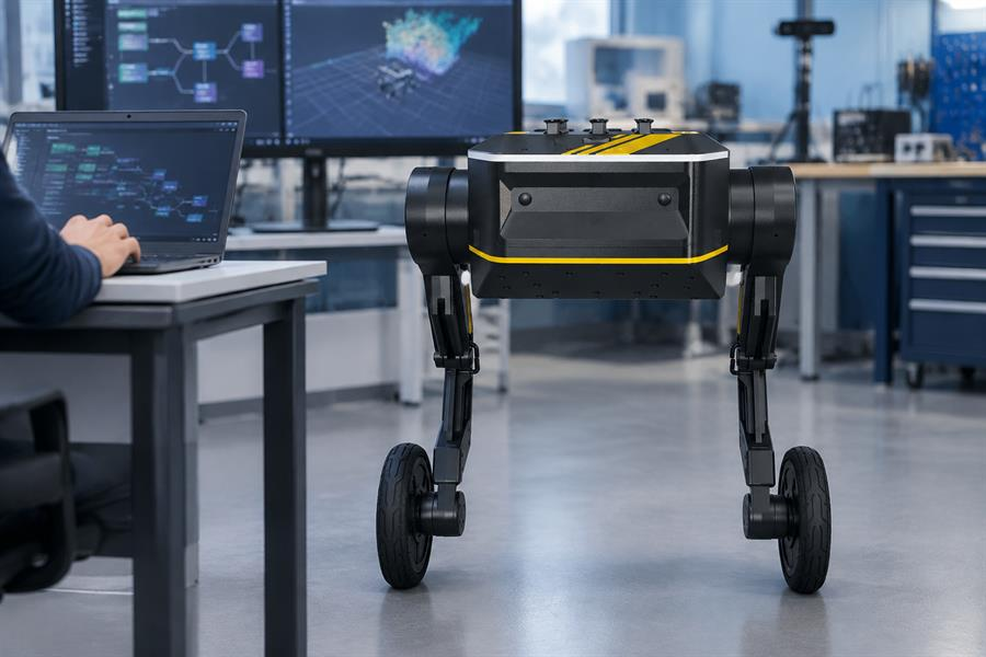 TITA programmable robot in a university robotics lab for ROS 2 custom application development