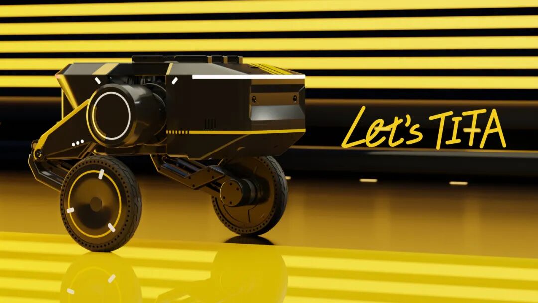 TITA wheel-legged robot for industrial inspection, transport, data collection, and mapping.