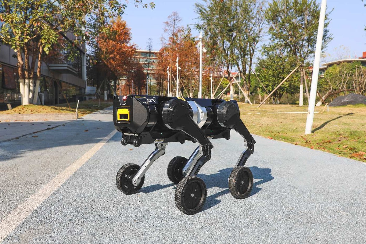Direct Drive Tech robot crossing outdoor terrain